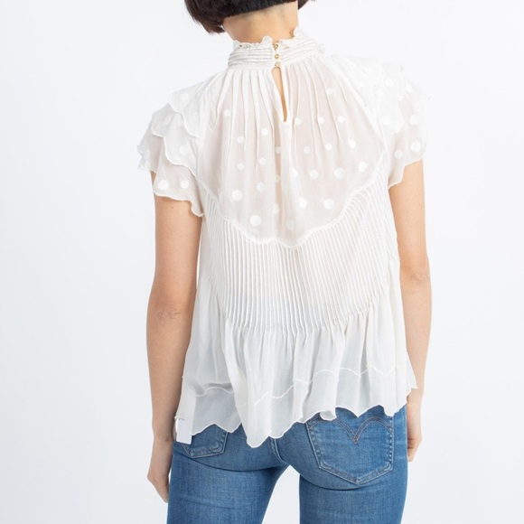 ULLA JOHNSON Darla Silk Embroidered Top - Picture 3 of 8
